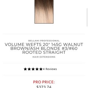 BELLAMI PROFESSIONAL
VOLUME WEFTS 20" 145G WALNUT BROWN/ASH